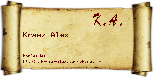 Krasz Alex névjegykártya